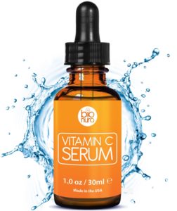 Bionura Sérum Vitamine C pour le visage contient 20% de Vitamine C + Acide Hyaluronique + Vitamine E. Le meilleur traitement Anti rides et Anti age