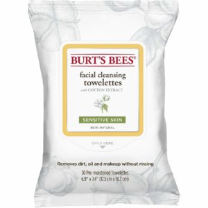 Burt's Bees sensibles Lingettes nettoyantes pour le visage à l'extrait de coton