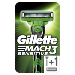 Gillette Mach3 Sensitive Rasoir Pour Homme + 2 Recharges