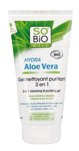 SO'BiO étic Nettoyant 3 en 1 Peaux Mixtes à Grasses Hydra Aloe Vera Bio 150 ml
