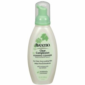 Aveeno Nettoyant moussant Clear Complexion - Purifie la peau et prévient les poussées d'acné - Enrichi en extraits de soja hydratants - 175 ml