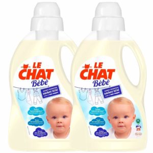 Le Chat Bébé Lessive Liquide Hypoallergénique - 1.5 L Lot de 2-50 lavages