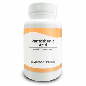 Pure Science Acide Pantothénique 500mg (Vitamine B5) - Soulagé les Allergies, traitement de l’acné &Soutien Cardiovasculaire - 50 Capsules Végétariennes